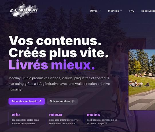 Aperçu de la page Mookay Studio