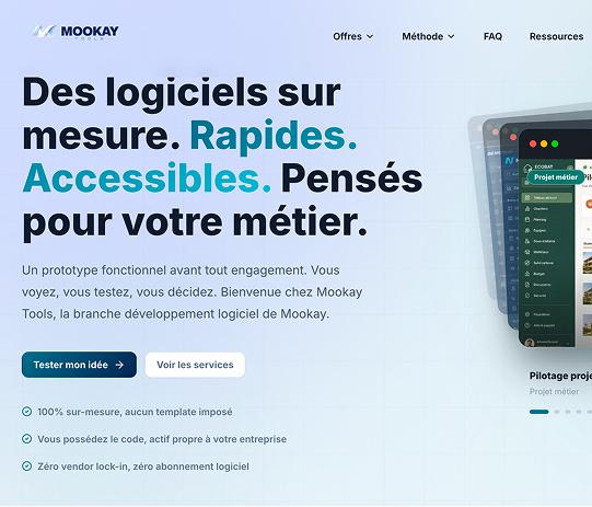 Aperçu de la page Mookay Tools